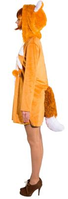 O9981 braun-weiß Damen Fuchs Kleid-Kostüm - 1