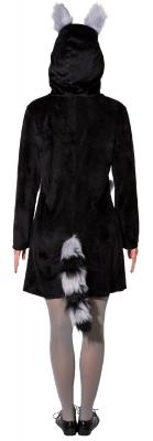 O9843-38-40 schwarz-grau Damen Waschbär Kleid Bär Kostüm Gr.38-40 - 2