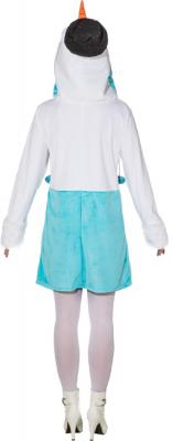 O9913-34-36 weiß-türkis Damen Schneefrau Kleid Weihnachts Kostüm Gr.34-36 - 1