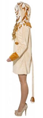 O9905-46-48 beige Sexy Damen Löwin Löwe Löwen Kleid Kostüm Gr.46-48 - 1