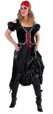 M215139 schwarz Damen Piraten Kleid Bandita Kostüm - 0