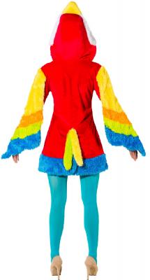 O9838-38-40 bunt Damen Sexy Papagei Parrot Kleid Kostüm mit angesetzten Flügeln Gr.38-40 - 2
