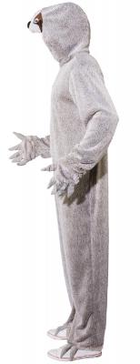 O7851-160-175 grau Damen Herren Faultier Kostüm Tier Overall Gr.160-175 - 2