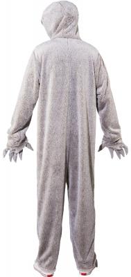 O7851-175-190 grau Damen Herren Faultier Kostüm Tier Overall Gr.175-190 - 1