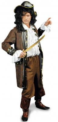 K31250816 braun Herren Jacke lang Piraten Mantel - 1