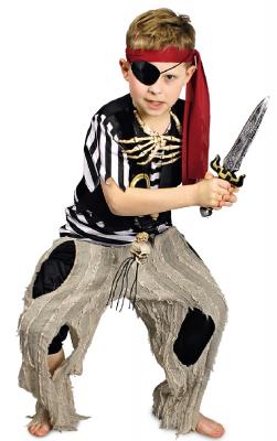 K31250498-A grau schwarz Jungen Kinder Seeräuber Kostüm Freibeuter - 0