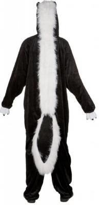 O7360 schwarz-weiß Damen Herren Stinktier Kostüm Overall - 1
