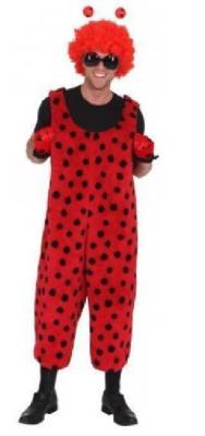 O7298-A rot-schwarz Herren Käfer Latzhose Maus Kostüm