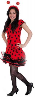 F1873 rot-schwarz Kinder Mädchen Marienkäfer Kostüm Käfer Glückskäfer Kleid