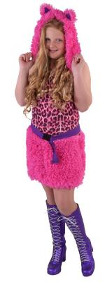 M216020 pink Kinder Mädchen Leoparden Kostüm Kitty Katze Katzen Kleid - 0