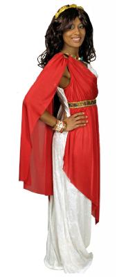 K31250588-A weiß-rot Damen Römer Kostüm Römerin Toga