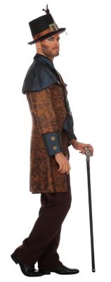 L3303410 braun-blau Herren Rokoko Steampunk Kostüm Anzug - 1
