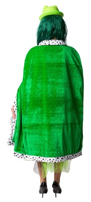 O7539 grün-weiß Damen Herren Froschkönigsumhang Königscape - 2