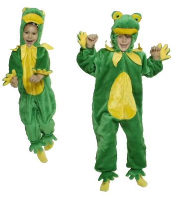 K312510-A grün-gelb Kinder Mädchen Jungen Froschoverall Plüschkostüm