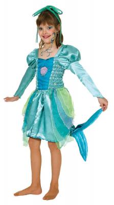 O518 türkis-grün Kinder Mädchen Meerjungfrauenkostüm Nixenkleid - 0