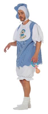 W5587-52 blau-weiß Herren Baby Boy Pyjama Kostüm Gr.52 - 1