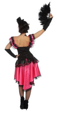 W4263-42 pink-schwarz Damen Saloonlady Burlesque Kostüm Can Can Kleid Gr.42 - 2