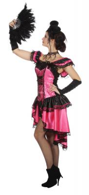 W4263 pink-schwarz Damen Saloonlady Burlesque Kostüm Can Can Kleid - 1