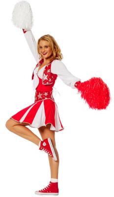 W4182-A-38 rot-weiß Damen Cheerleader Tänzer Trikot Kostüm Gr.38 - 2