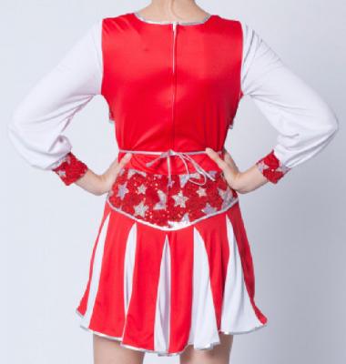 W4182-A rot-weiß Damen Cheerleader Tänzer Trikot Kostüm - 4