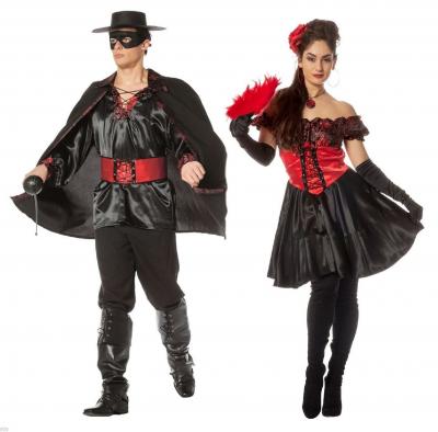 L3300750-A schwarz-rot Herren Kostüm Bandit - 1