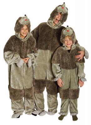 K312513-A grau Kinder Damen Herren Igel Kostüm Overall