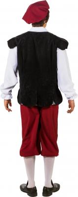 O7054-58-60 schwarz-rot Herren Mittelalter Bauer Knecht Kostüm Gr.58-60 - 6
