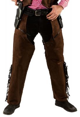 O7352 braun Herren Cowboy Chaps Wildlederimitat - 0