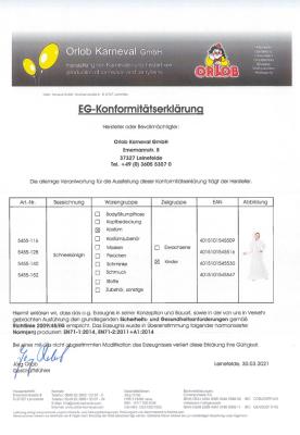 O5455-140 Kinder Mädchen Schneekönigin Kostüm-Kleid Gr.140 - 3