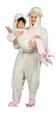 K332534 woll-weiß Kinder Damen Herren Lamm Kostüm-Overall - 0