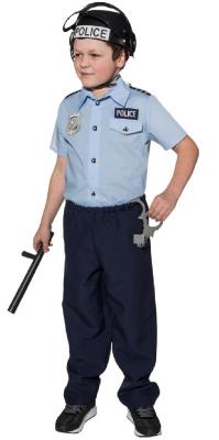 O5209H-164 blau Kinder Polizei Hemd Gr.164 - 3