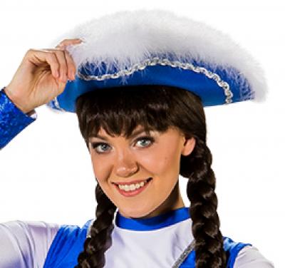 O28083-25-59-60 blau mit Silberborte Marabu weiß Funkenhut Gr.59-60 - 1