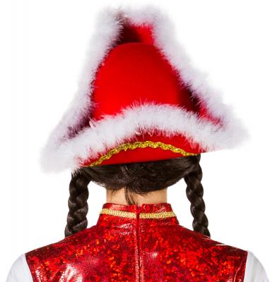 O28082-26-59-60 rot mit Goldborte Marabu weiß Funkenhut Gr.59-60 - 3