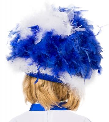 O28083-25B blau mit Silberborte Marabu weiß und blau-weißer Boa Funkenhut - 3