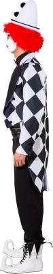 O7861-56-58 schwarz-weiß Herren Pierrot Frack Clown Kostüm Gr.56-58 - 1