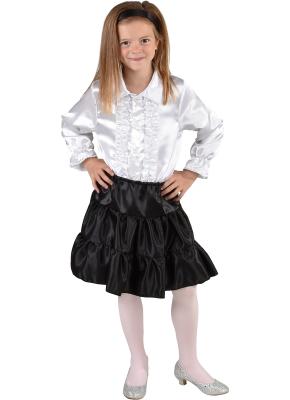 M212001-2-A schwarz Kinder Satin Rock-Petticoat-Unterrock - 1