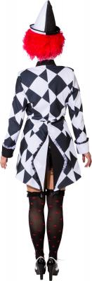 O9978-48 schwarz-weiß Damen Pierrot Jacke Clown Kostüm Gr.48 - 2
