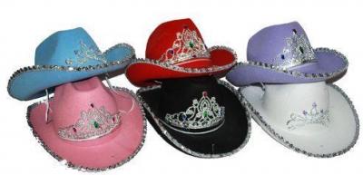 Fu504224-A Damen Cowboy-Cowgirl Hut mit Krone