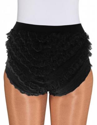 O40067-140-152 schwarz Kinder Mädchen Spitzenhose-Rüschenhose für Mariechenkostüm Gr.140-152 - 2