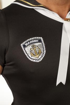 W5697-48 schwarz-weiß Herren Matrose-Sailor Shirt Gr.48 - 1