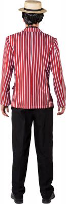 O7870-60 rot-weiß-schwarz Herren Streifen Sakko 20 er Jahre Charleston Jacke Gr.60 - 2