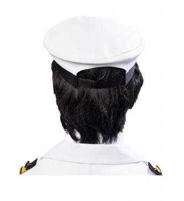 O23419 weiß-schwarz-gold Kapitänsmütze de Luxe - 1