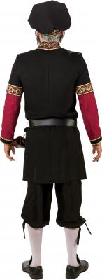 O7376-50-52 schwarz-weinrot Herren Burgherren Gutsherren Mittelalter Kostüm Gr.50-52 - 4