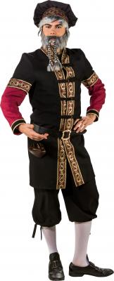 O7376 schwarz-weinrot Herren Burgherren Gutsherren Mittelalter Kostüm - 1