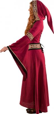 O9193-34-38 weinrot Damen Mittelalter Burgherrin Hofdame Kostüm Kleid Gr.34-38 - 1