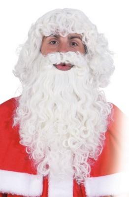 O32088 natur-weiß Herren Weihnachtsmann-Set Nikolauskostüm