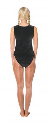 O40071-L-XL schwarz Damen elastischer Body mit Rüschen für Gardetanz Gr.L-XL - 1
