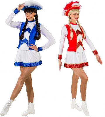 O9820 blau-weiß mit Silberborte Damen Funkenkostüm Mariechenkostüm - 3