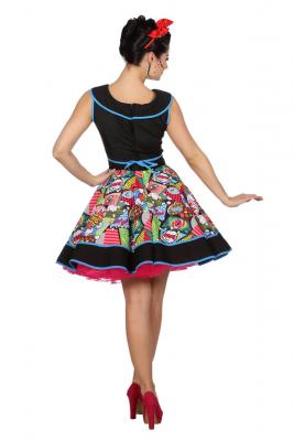 W4354-42 bunt Damen Disco-Party Kleid Pop-Art Gr.42 - 2