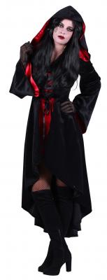 T2783-XL schwarz-rot Damen Halloween Kostüm Kleid mit Kapuze Teufelin Gr.XL - 1